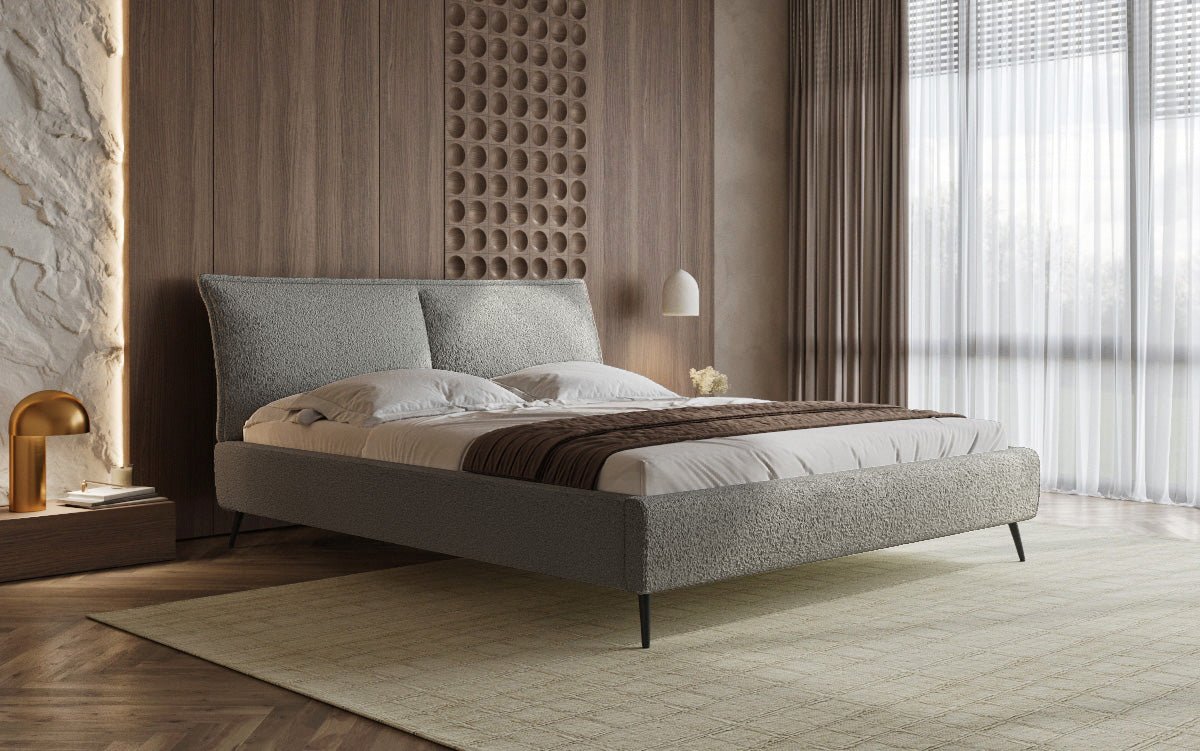 Designer Polsterbett Zoe Bouclé mit Stauraum