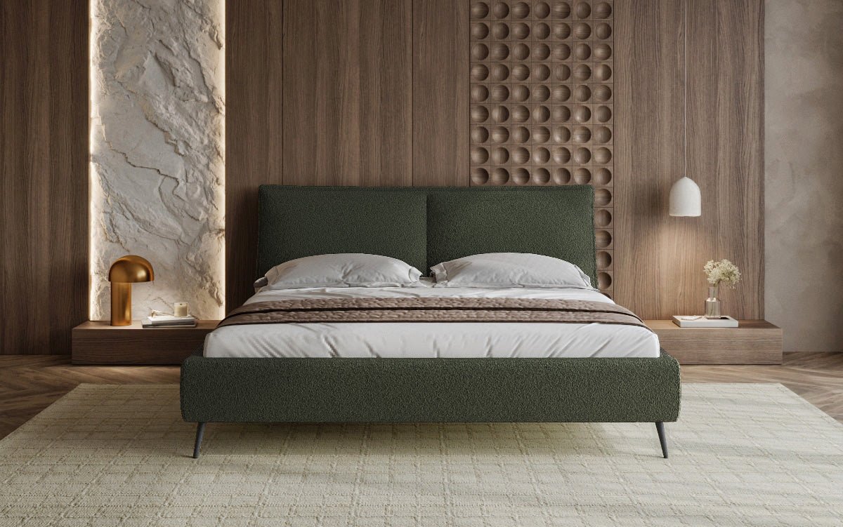 Designer Polsterbett Zoe Bouclé mit Stauraum