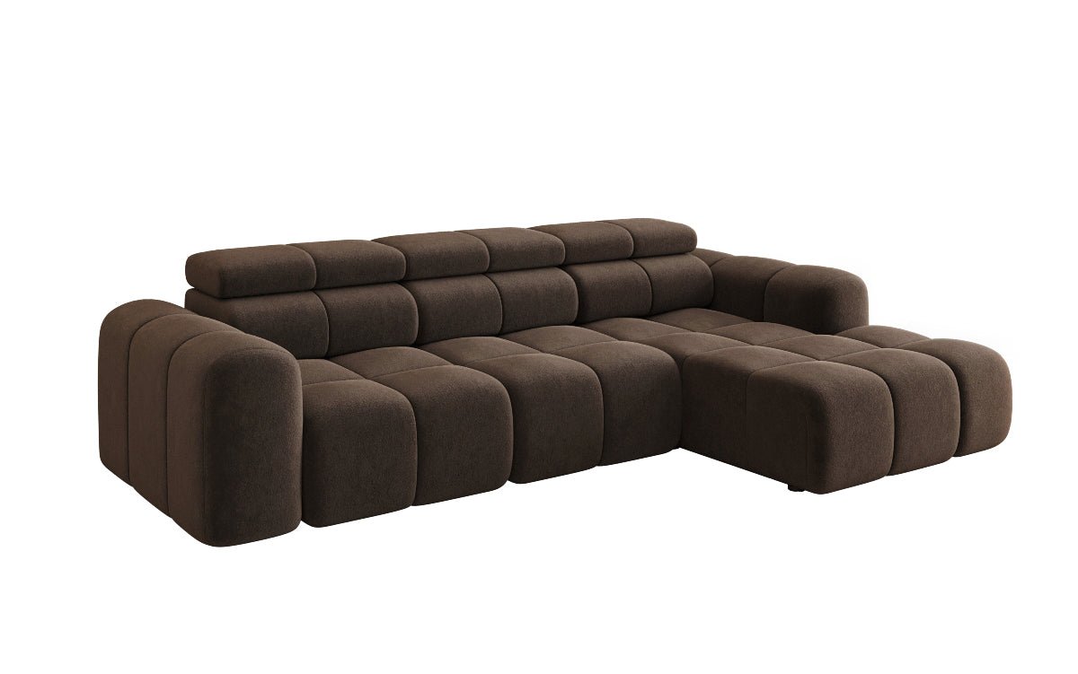 Designer Sofa Mia L mit elektrischer Sitzerweiterung in Chenille