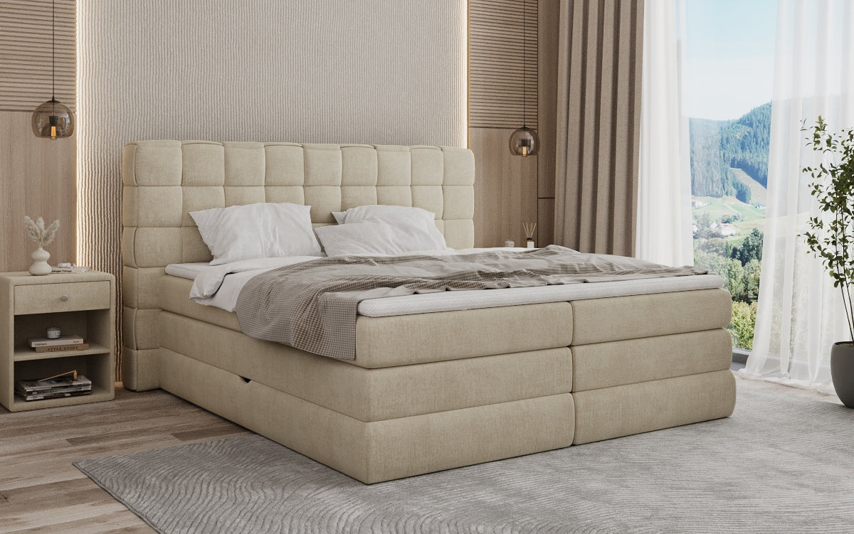 Boxspringbett Trama mit Stauraum in Samt