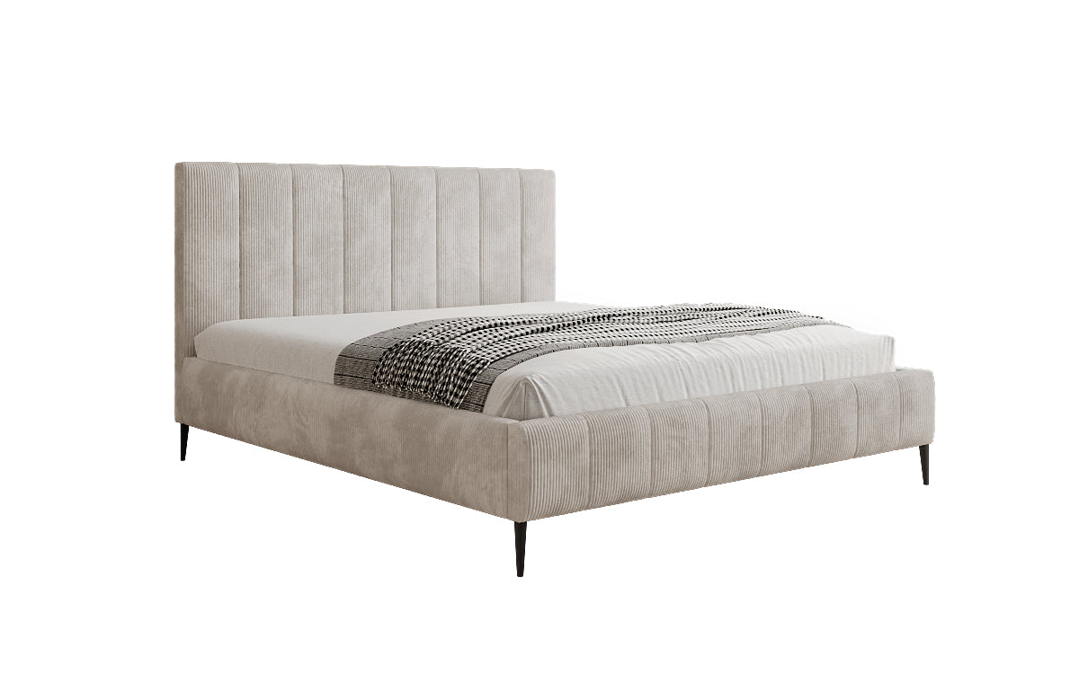 Designer Polsterbett Astrid in Cord mit Stauraum