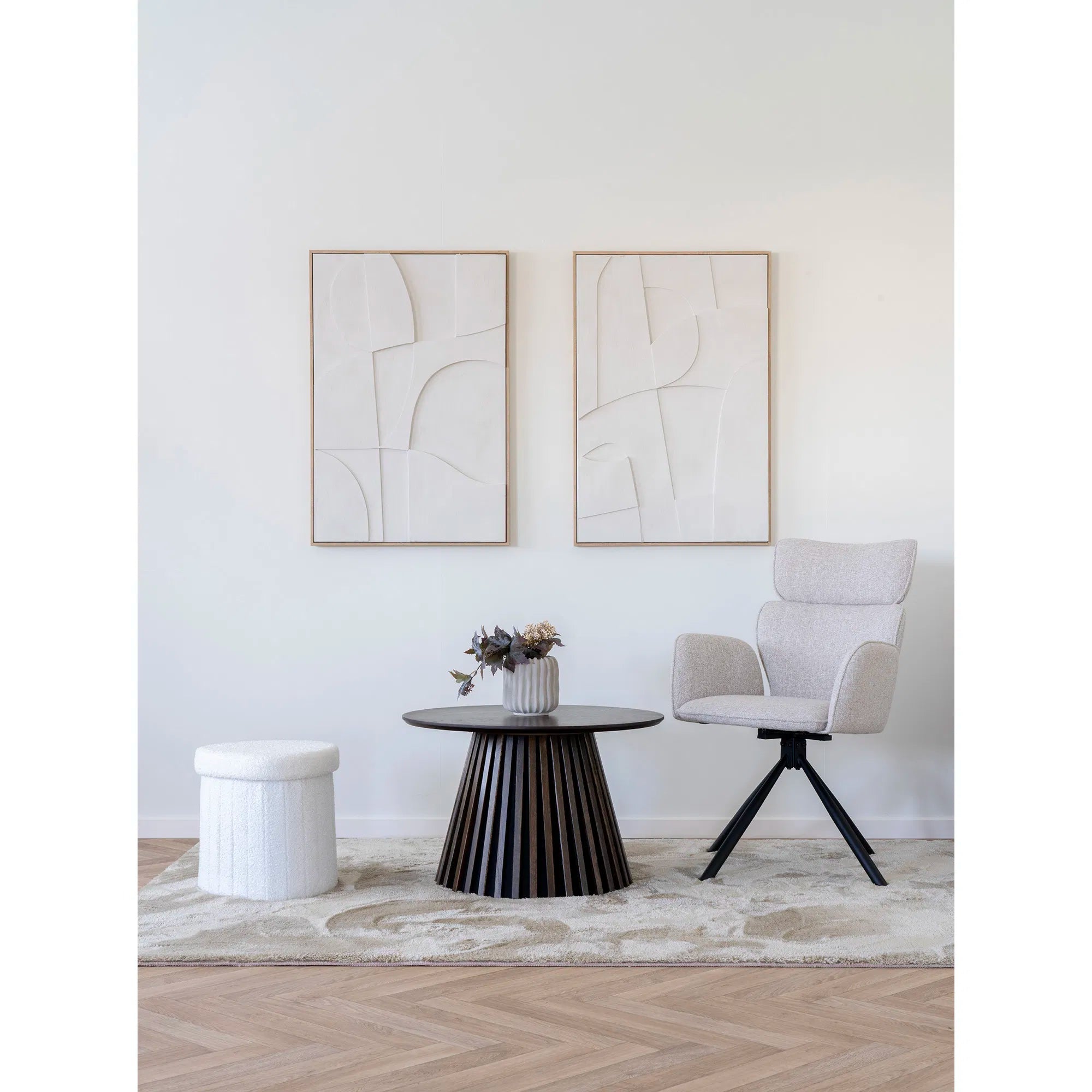 2er Set - Designer Stuhl Valerio Stoff mit Drehfunktion