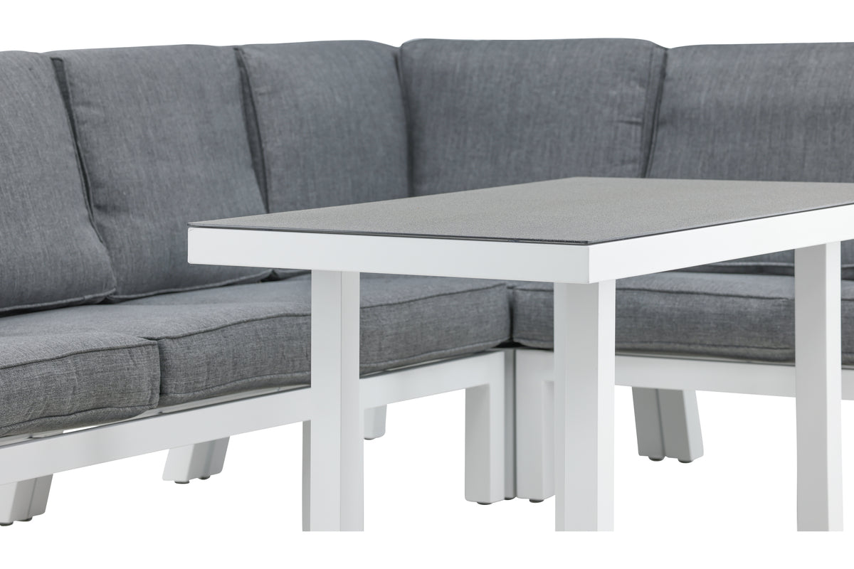 Garten Loungeset Adam – mit Tisch aus Aluminium & Glas
