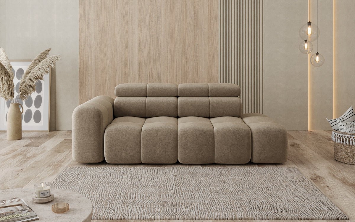 Designer Sofa 3-Sitzer mit Chaise Longue Mia in Chenille