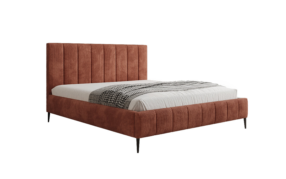 Designer Polsterbett Astrid in Cord mit Stauraum