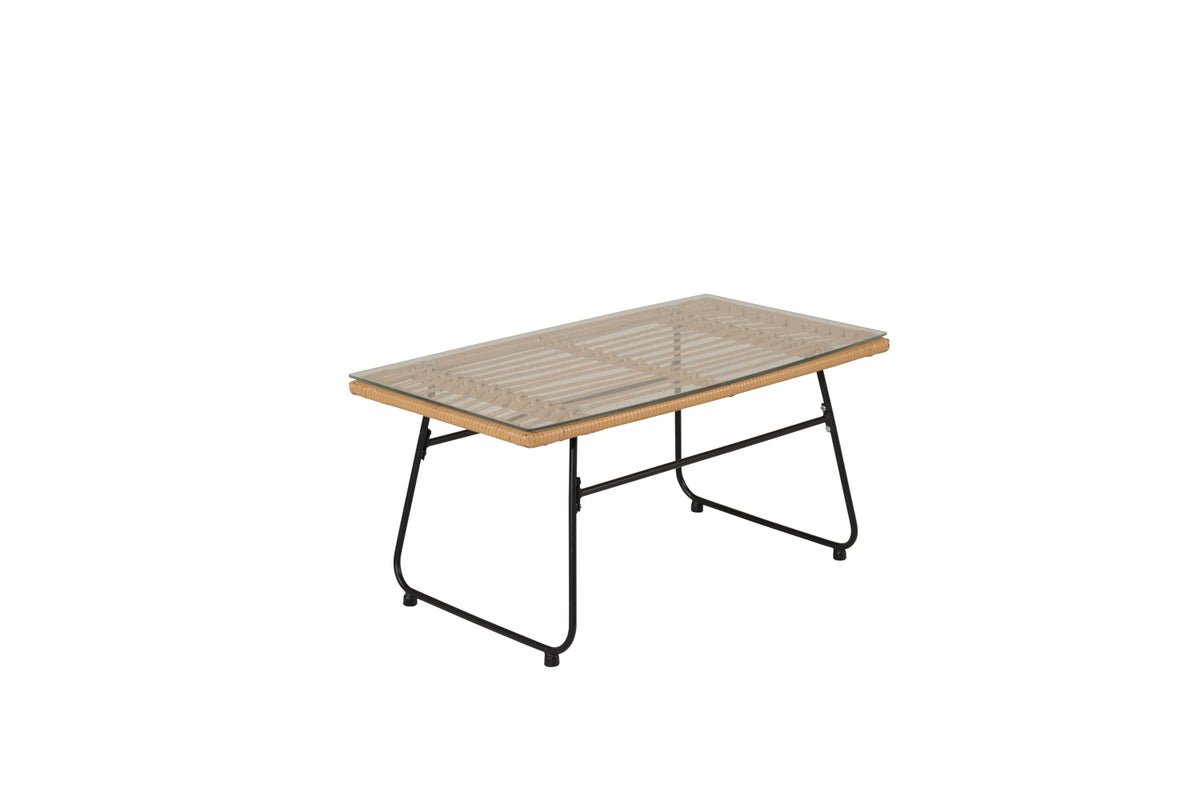 Garten Loungeset Raina – 4-teiliges Set mit Glasplatte & Kissen