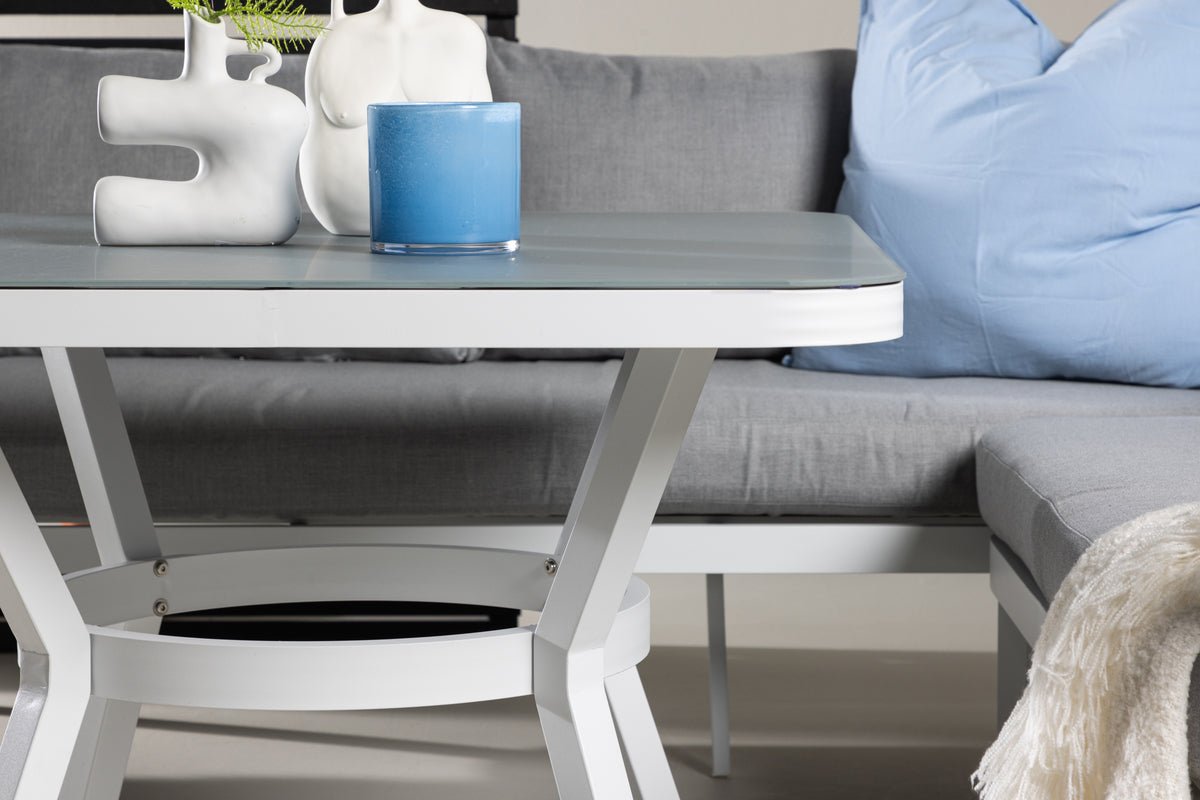 Garten Loungeset Lindsay - Wahlweise in Schwarz/Grau oder Weiß/Grau