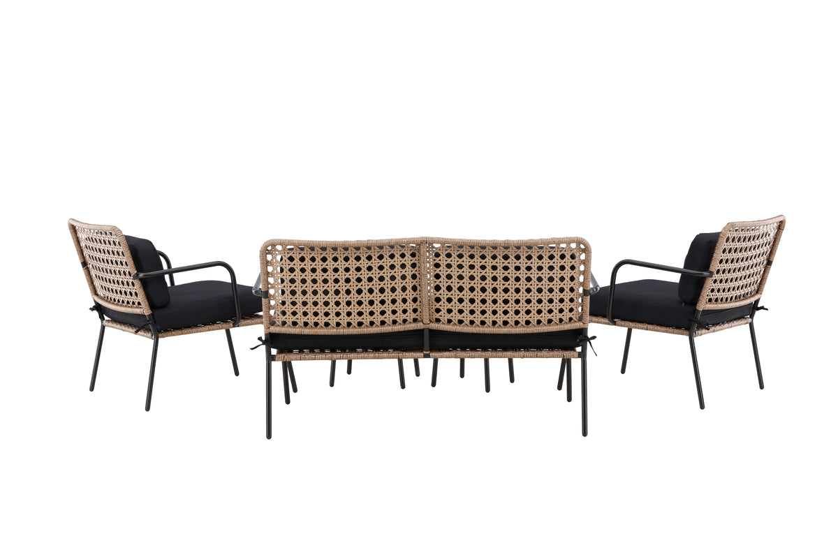 Loungeset Marocco - Rückenlehnen und Sitzflächen aus Naturrattan