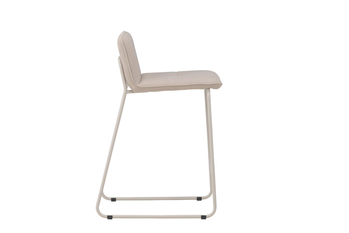 2er Set - Barhocker Adele mit weichem Bouclé-Bezug in Beige