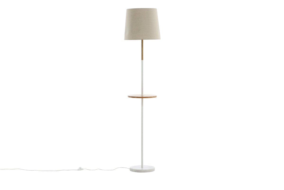 Stehlampe „Lienz“ – Sanftes Beige mit Reliefoberfläche