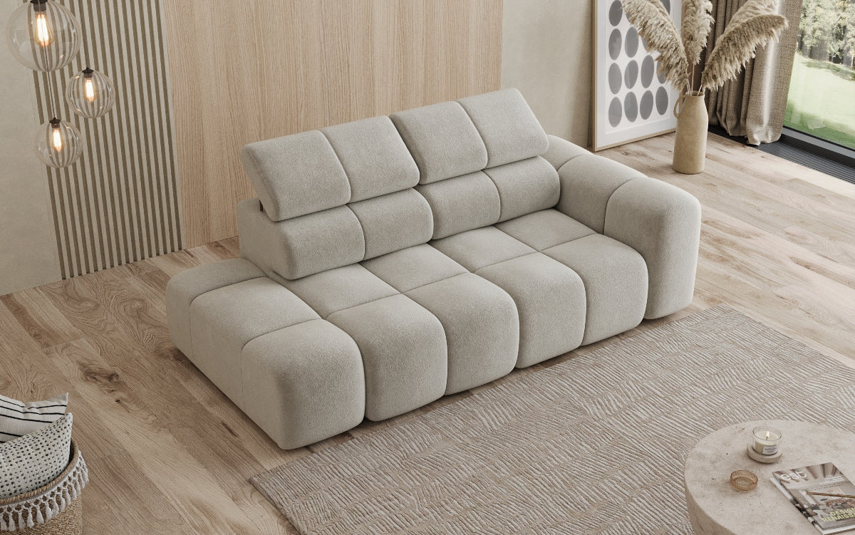 Designer Sofa 3-Sitzer mit Chaise Longue Mia in Chenille