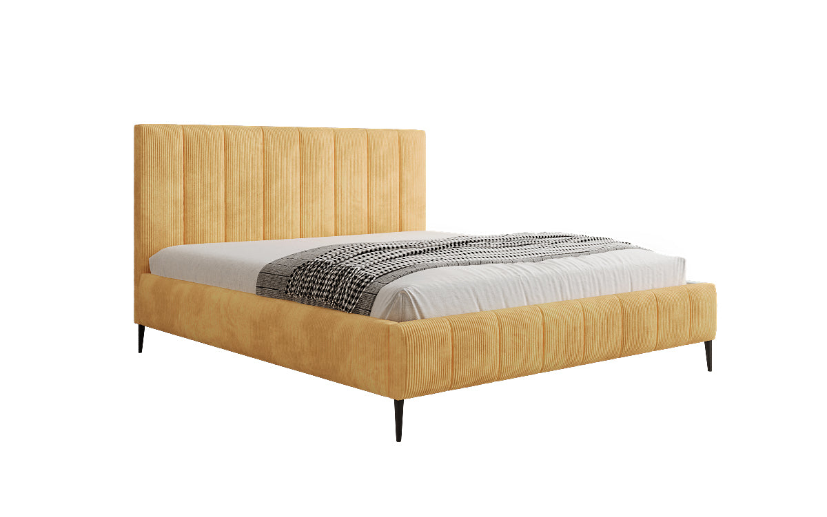 Designer Polsterbett Astrid in Cord mit Stauraum
