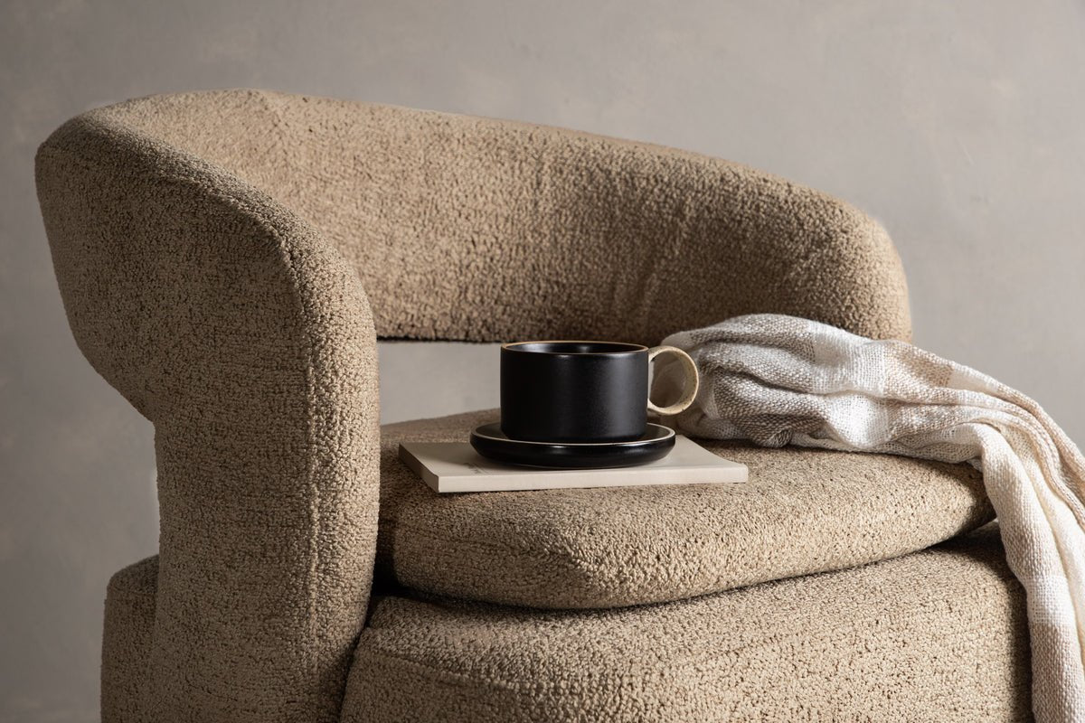 Designer Lounge Sessel Velina – moderner Bouclé-Sessel in vier Farben