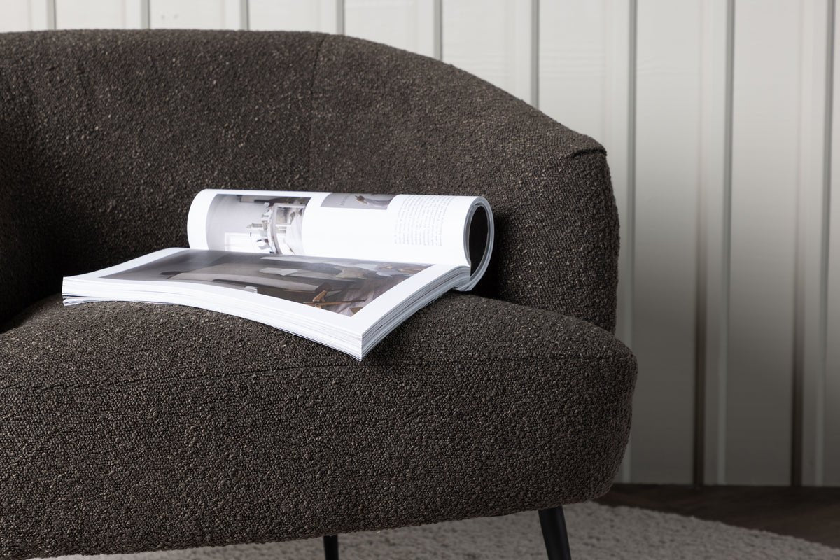 Designer Lounge Sessel Maleno – Bouclé-Relaxsessel in Anthrazit