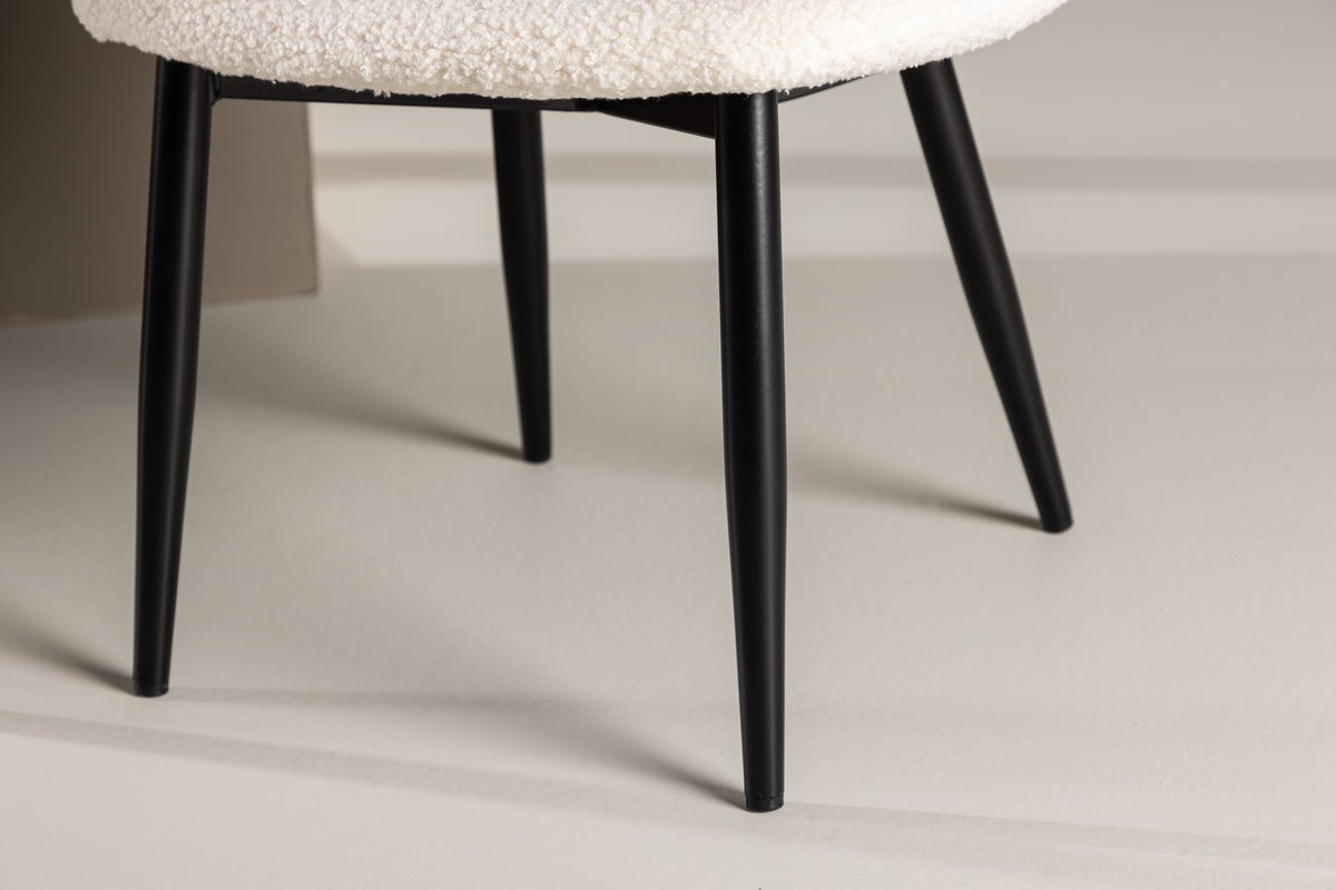 Kinderstuhl Pola – 2er-Set in Weiß mit schwarzen Beinen