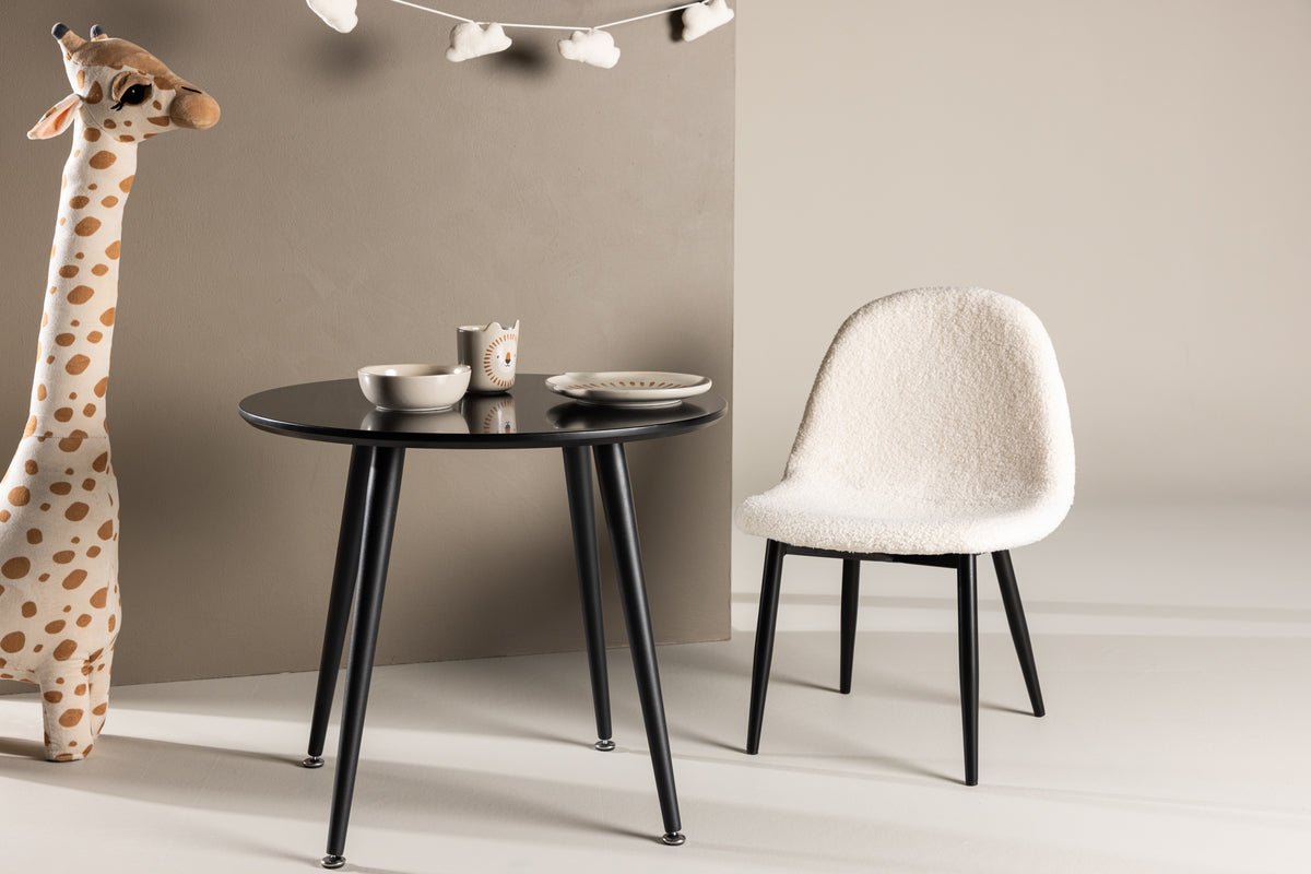 Runder Kindertisch NILO – Stilvoller Spieltisch in Schwarz