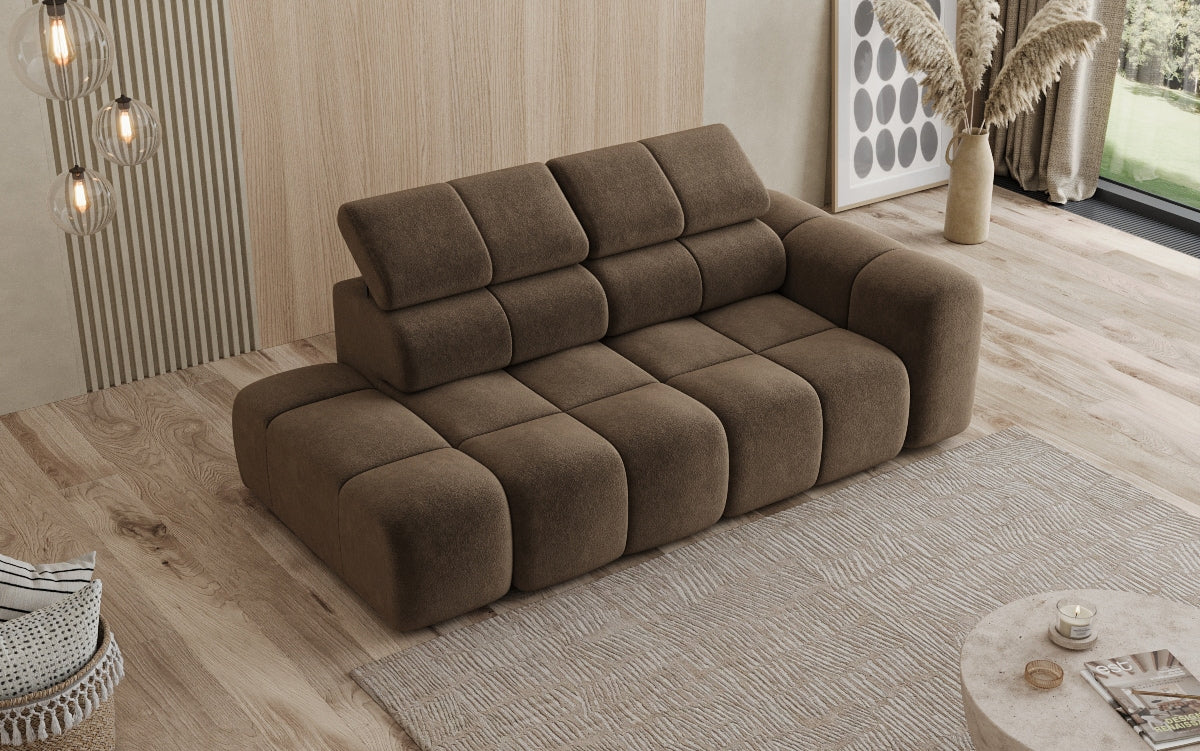Designer Sofa 3-Sitzer mit Chaise Longue Mia in Chenille