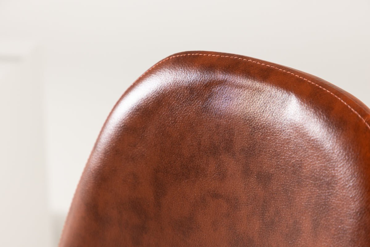 2er Set - Stuhl Andrew mit einer Sitzfläche aus braunem PU