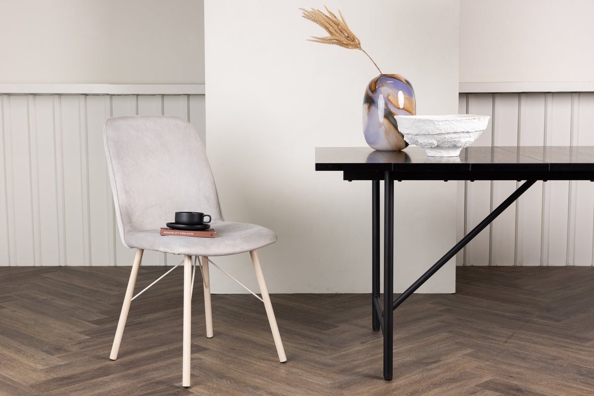 2er Set - Stuhl Zanzibar mit Sitzfläche aus glänzendem Samt