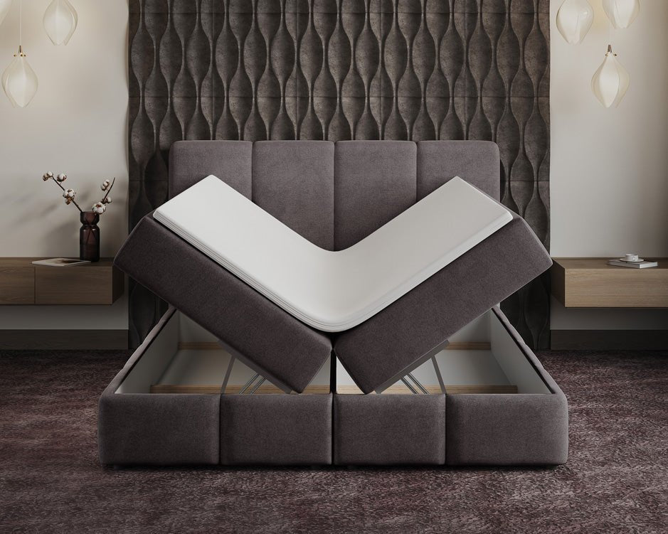 Boxspringbett Venedig Samt mit Stauraum