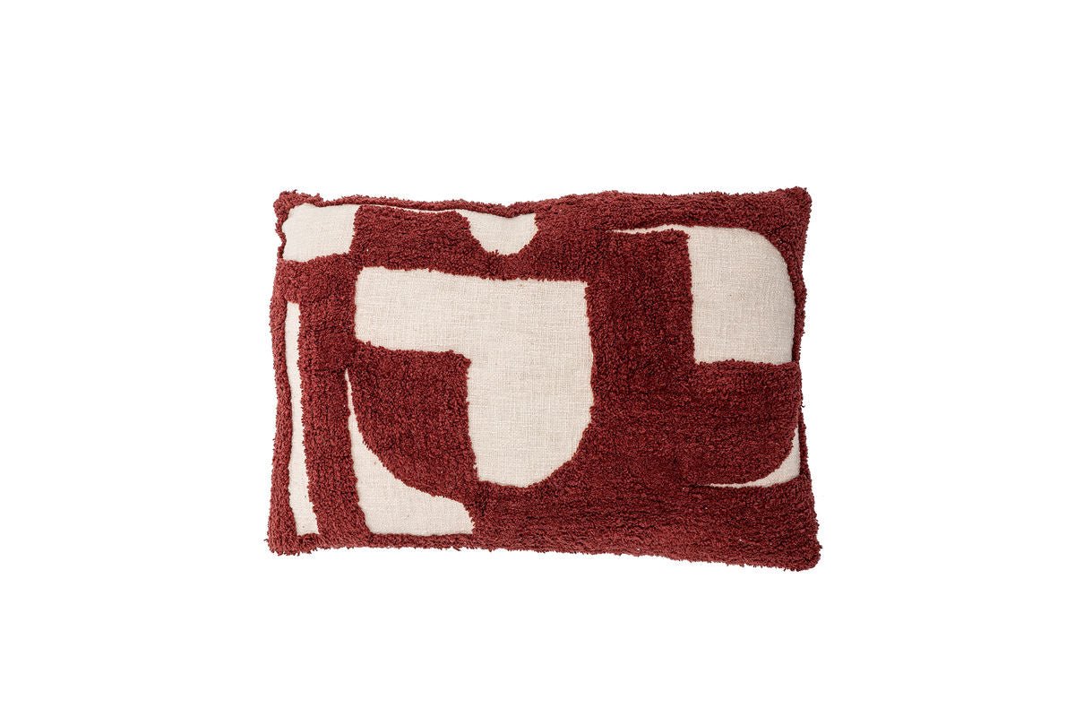 Zierkissen Cordoba – Abstraktes Tufting-Design in Bordeauxrot