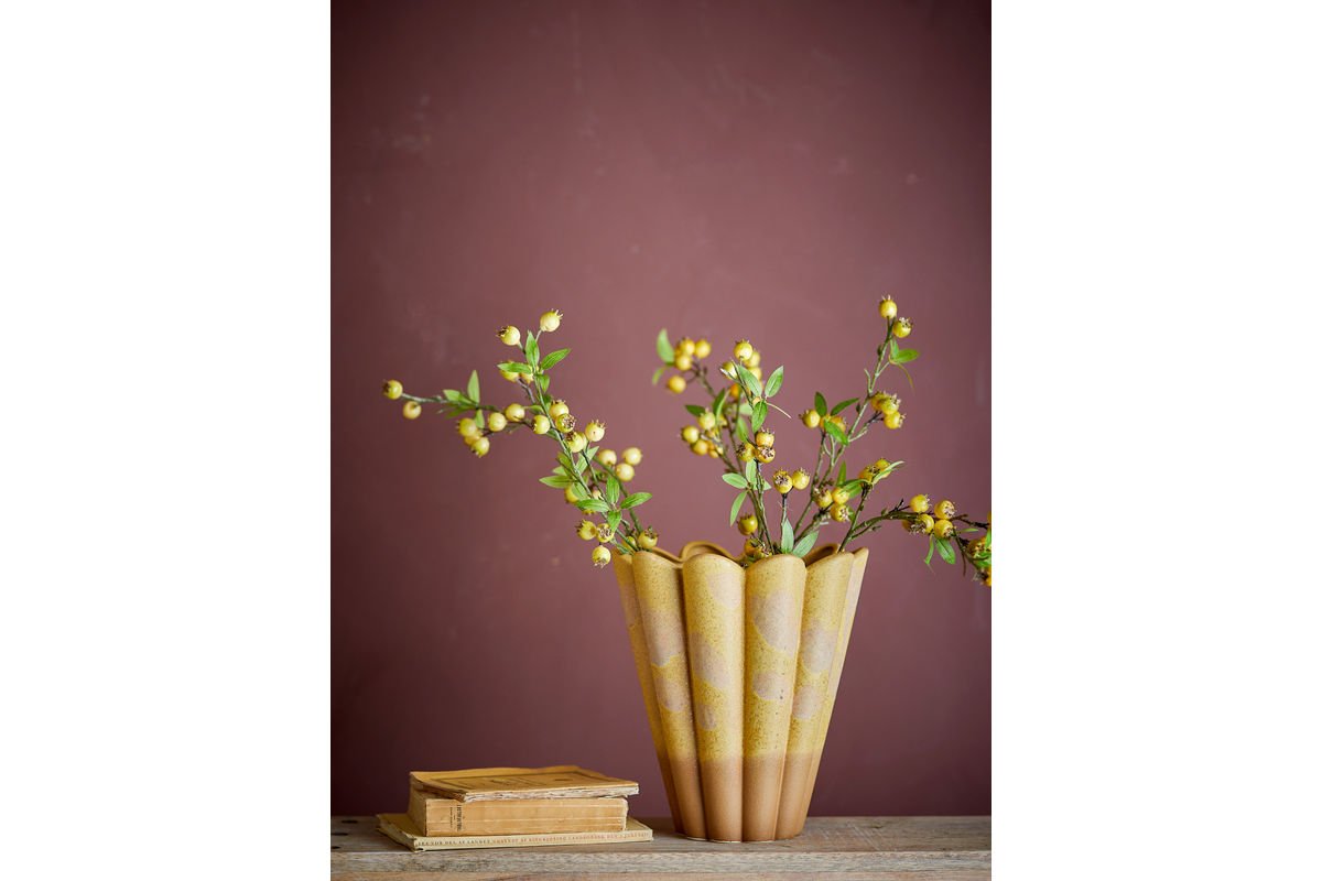 Vase „Yellow Brülé“ – aus Steingut