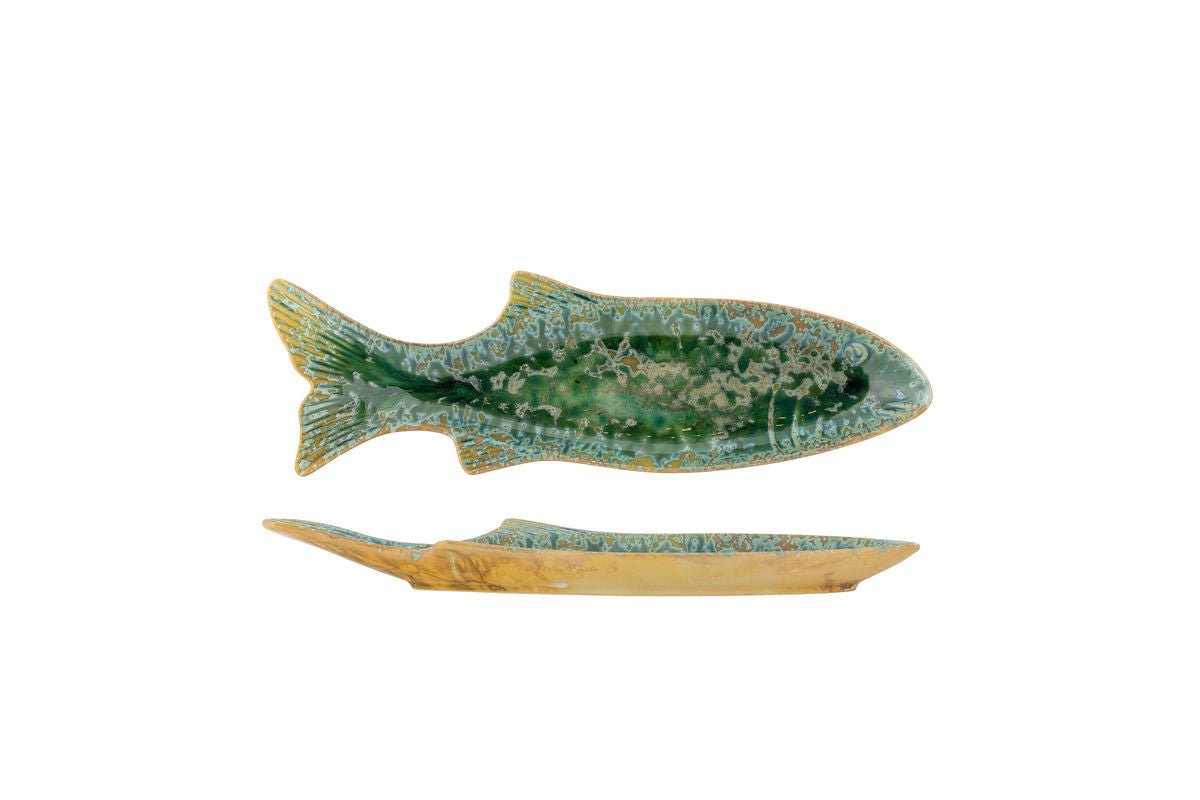 Servierplatte Eirun - aus Steingut gefertigt - Fischform