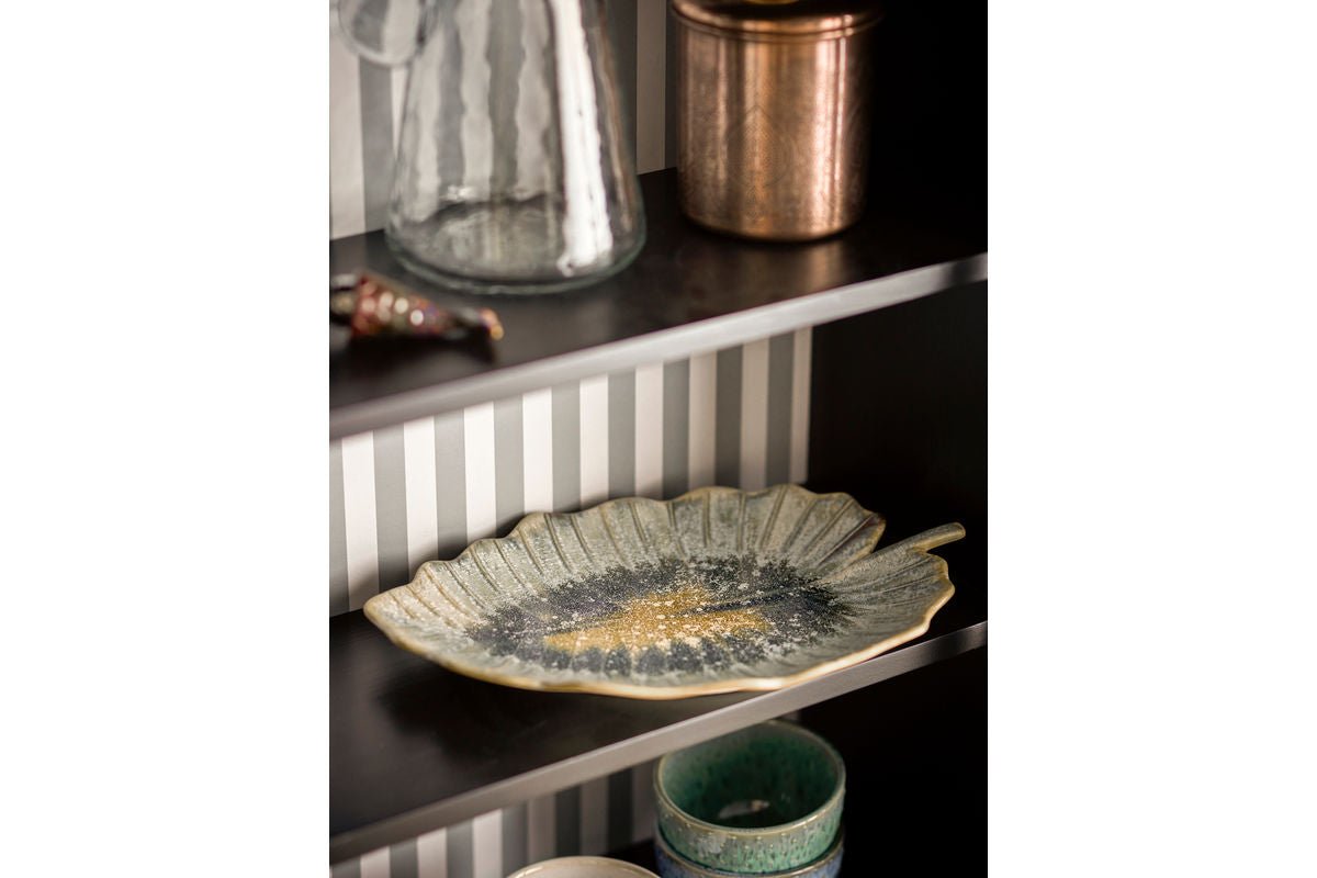 Servierplatte Sunae - aus Steingut gefertigt - Blattform