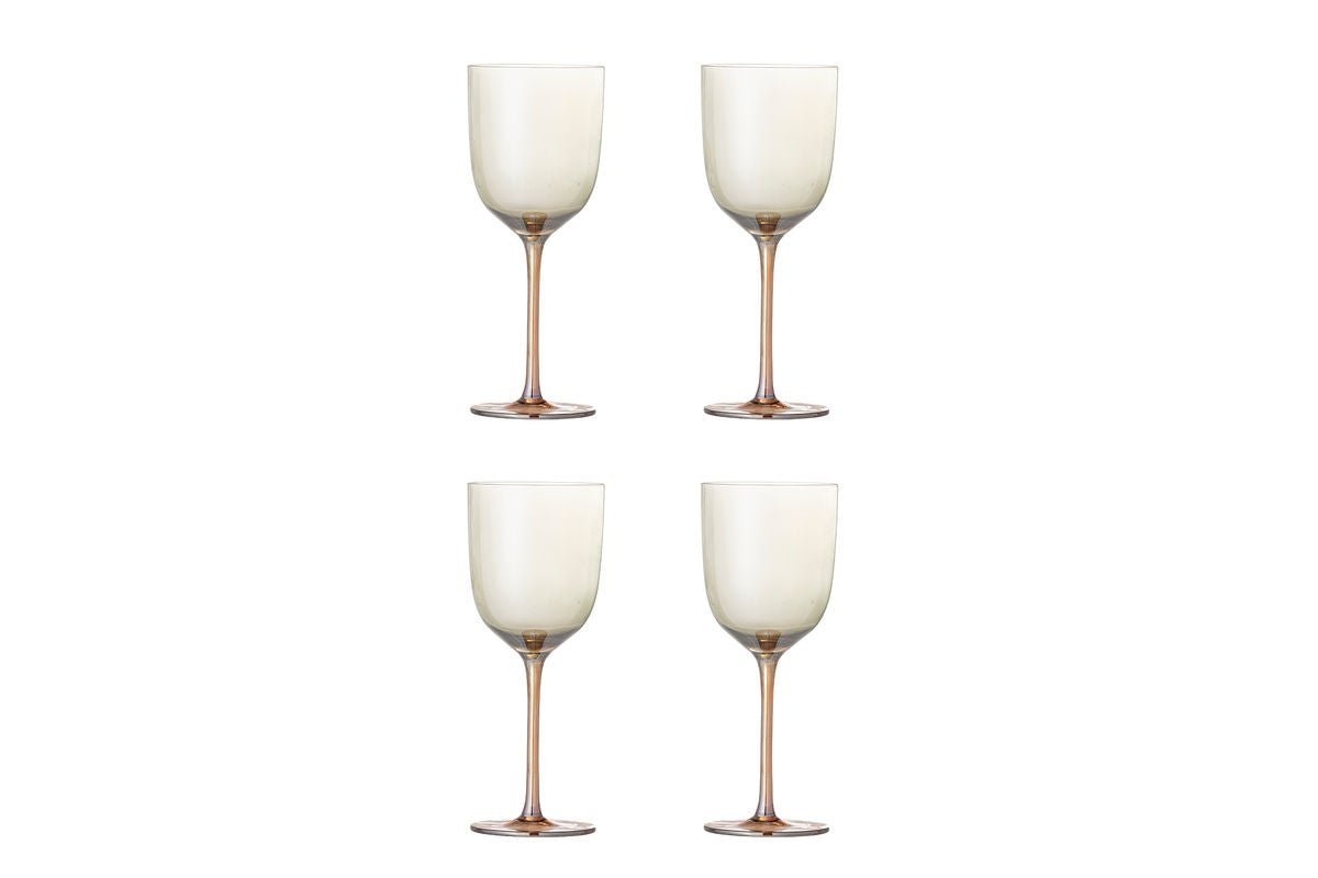Weingläser Celeste – Glas in Bronze mit Perlmuttrand (4er-Set)