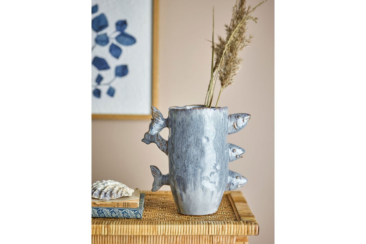 Vase „3 Fishes“ – aus Steingut