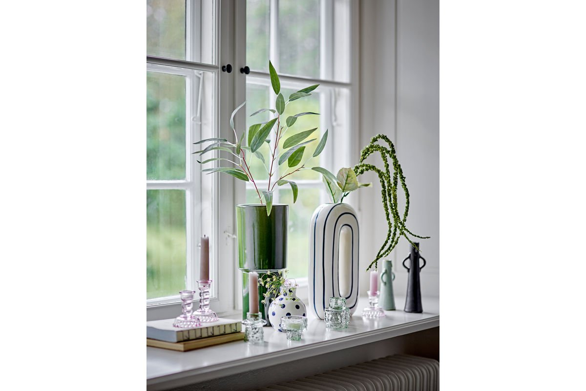 2er Set Vase Kima - Grün, aus Steingut