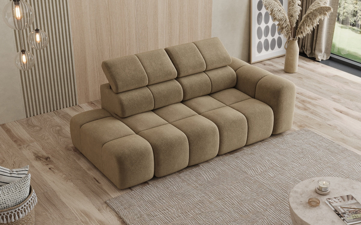 Designer Sofa 3-Sitzer mit Chaise Longue Mia in Chenille