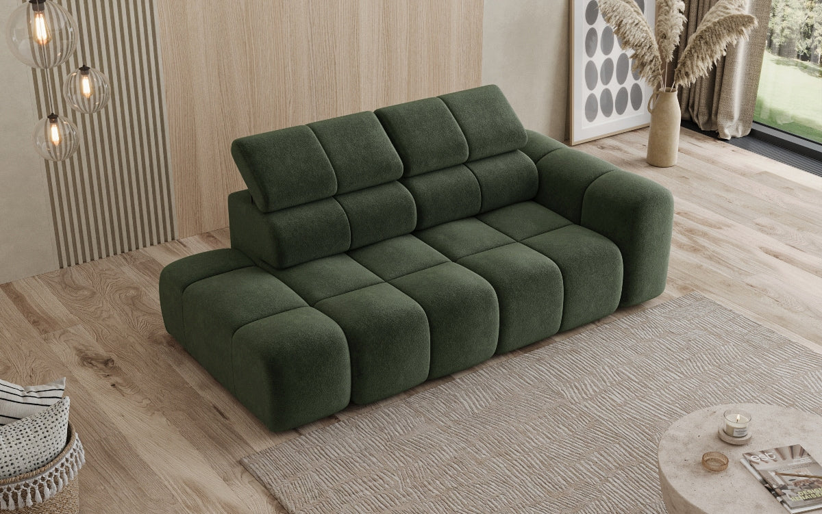 Designer Sofa 3-Sitzer mit Chaise Longue Mia in Chenille