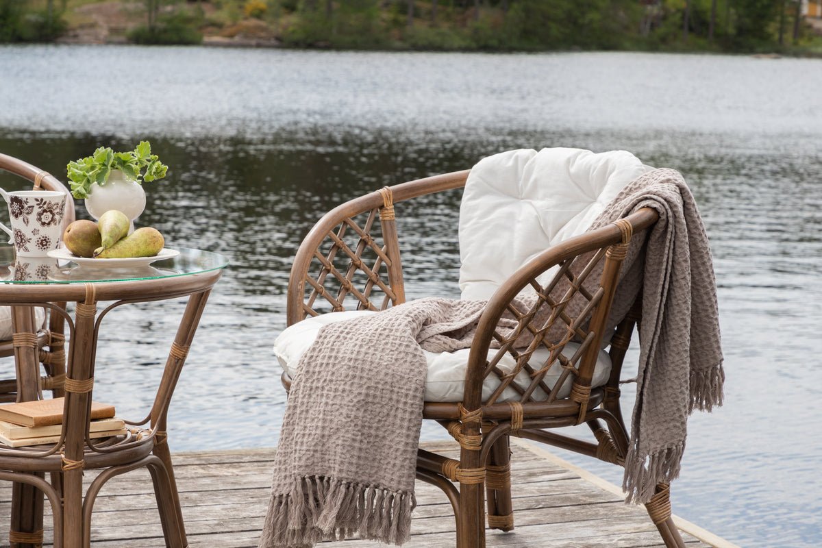 Balkonset Jasmin - aus walnussfarbenen Rattan