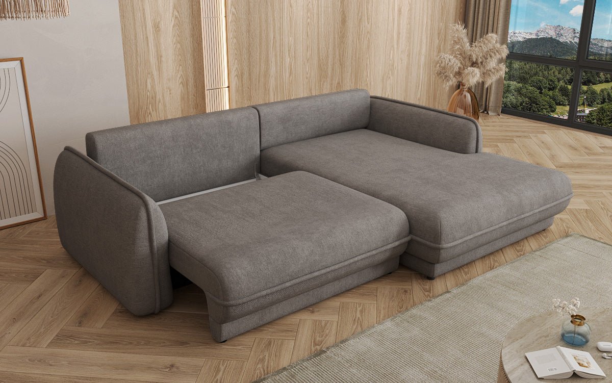 Designer Sofa Mojave II Stoff mit Schlaffunktion und Stauraum