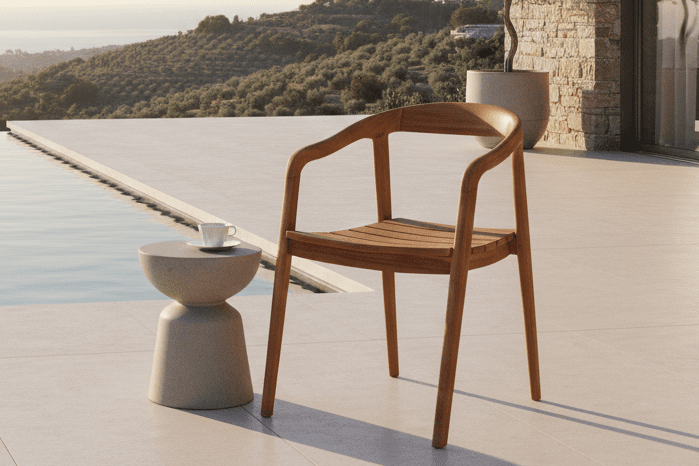 2er Set - Gartenstuhl Bali aus Teakholz