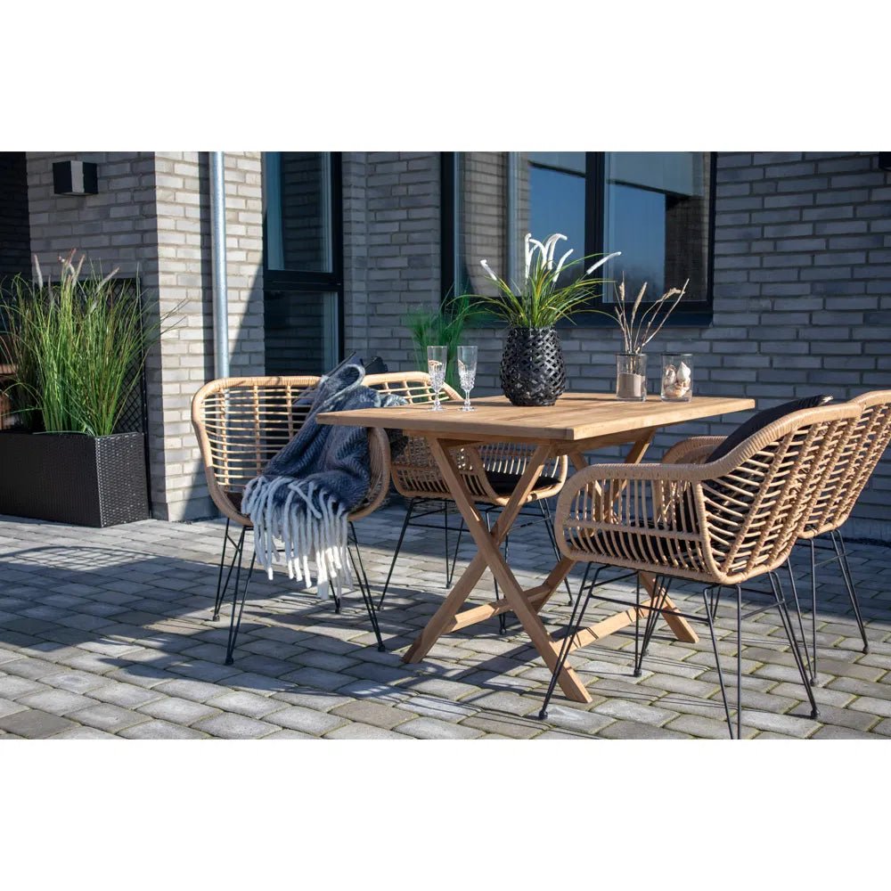 2er Set - Gartenstuhl Firenze Natur aus Stahl/Polyrattan