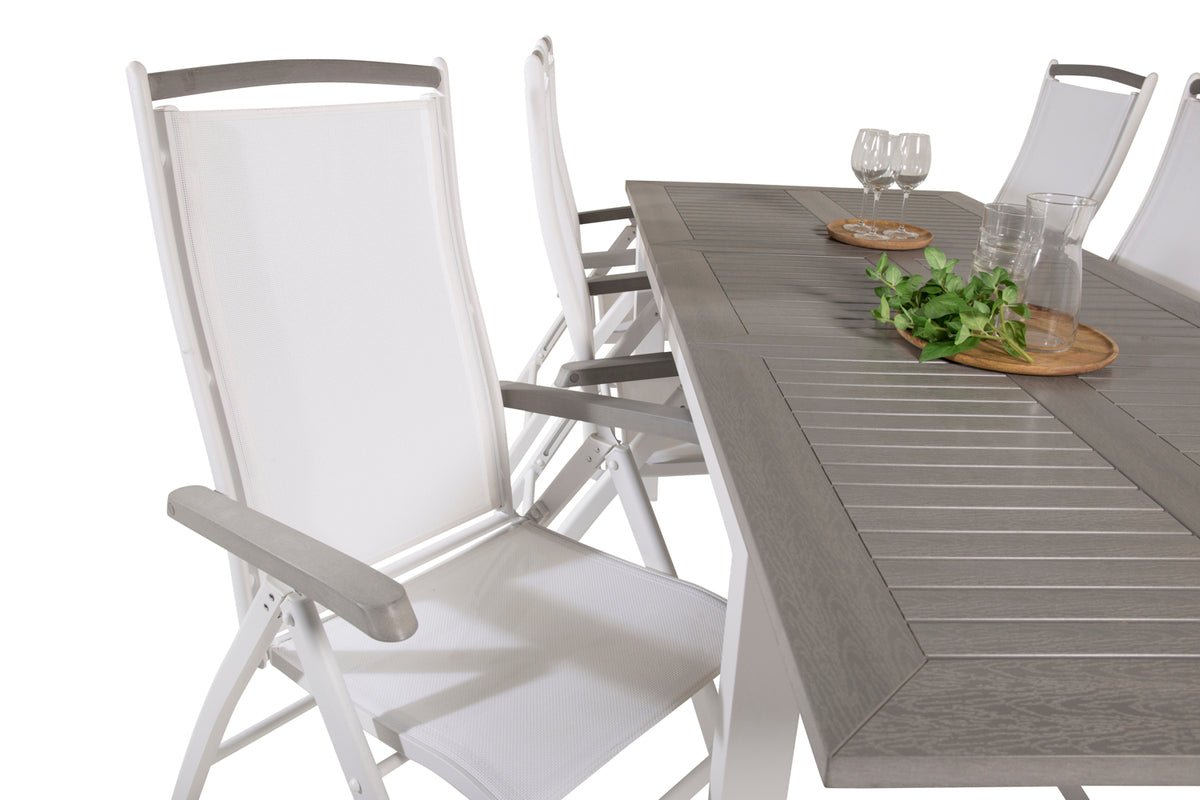 2er Set - Gartenstuhl Kara - Gestell aus Aluminium, Sitzfläche aus Textilene, verstellbar