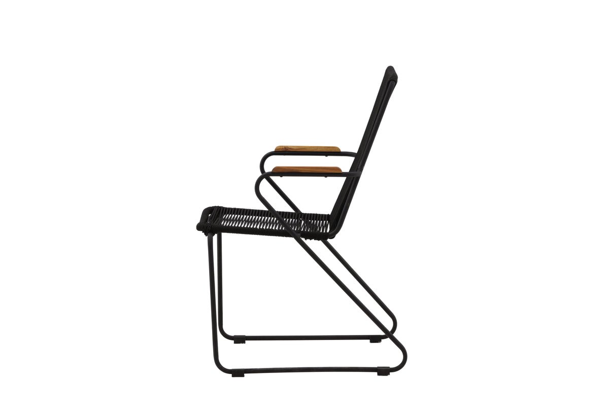 2er Set - Gartenstuhl Malta aus Metall, farbiges Seilgeflecht