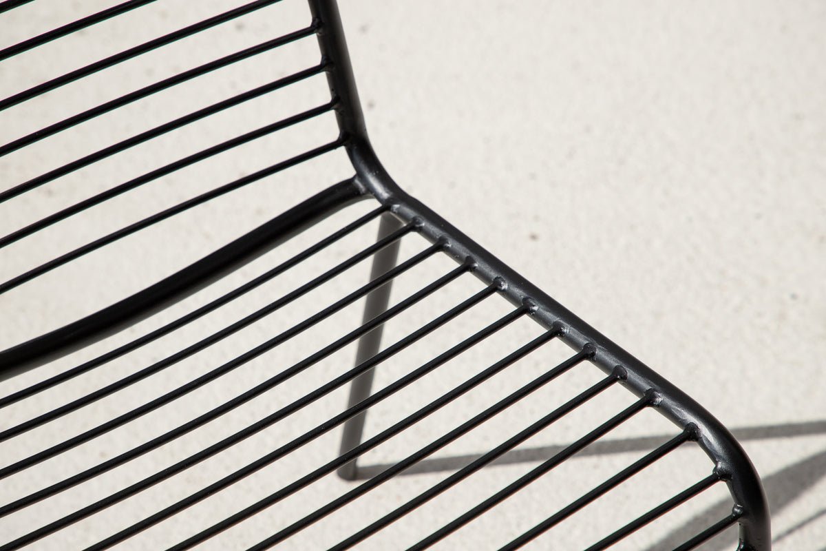 2er Set - Gartenstuhl Navi - schwarzer Stuhl aus Stahl inklusive Sitzkissen