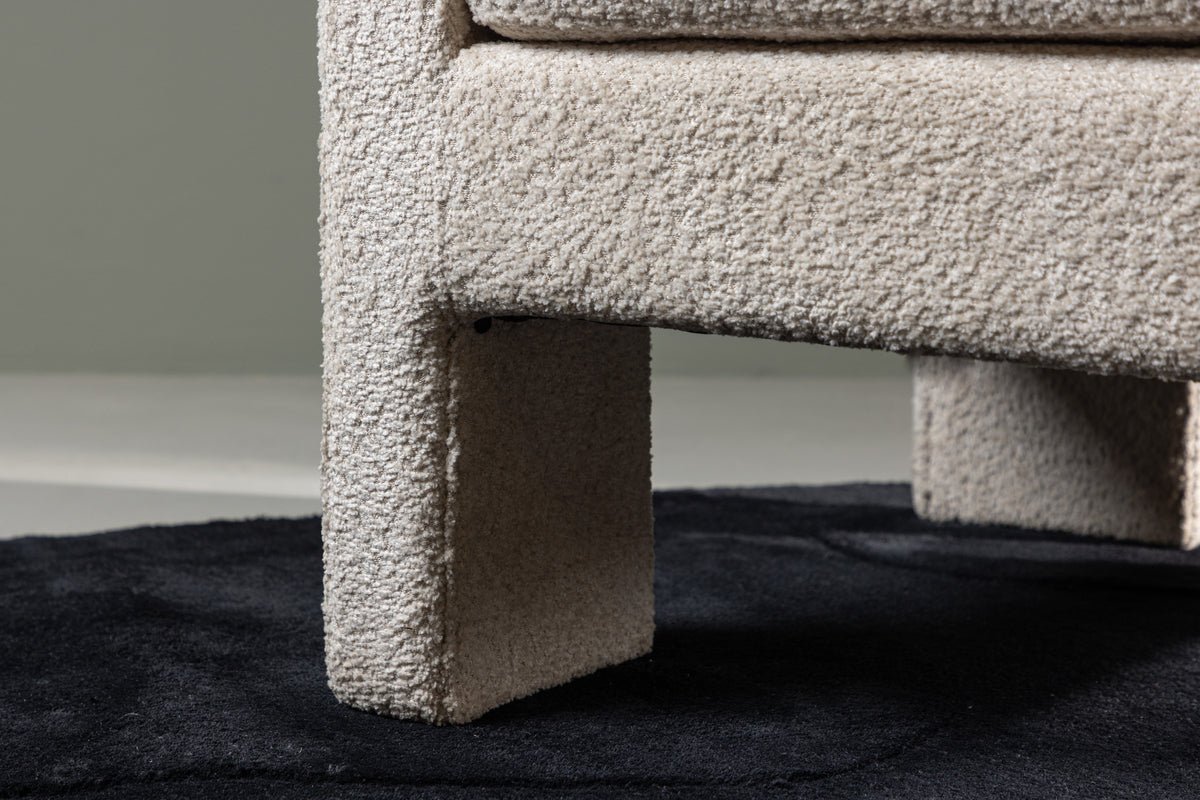 Sessel Rimini - mit weißem Bouclé-Stoff