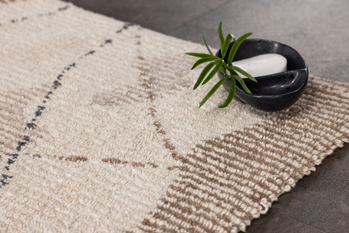 Badematte Seminyak - in modernem Beige-Grau-Braun aus weicher Baumwolle