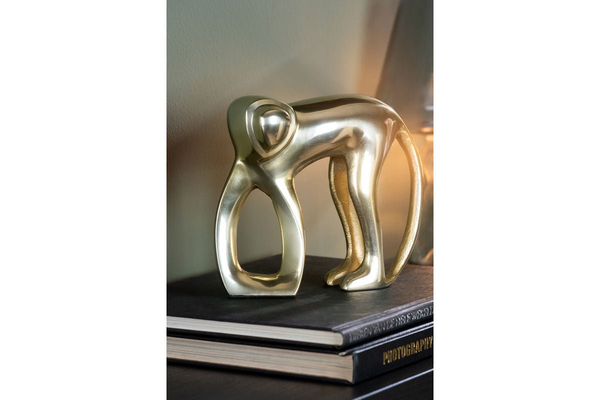 Statue „Simio“ – Metallfigur in Goldoptik