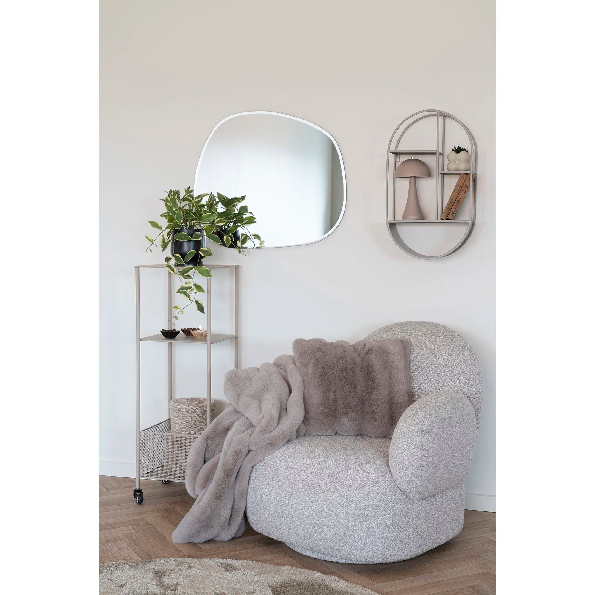 Flausch - Zierkissen Tao aus Kunstfell Grau 45x45 cm