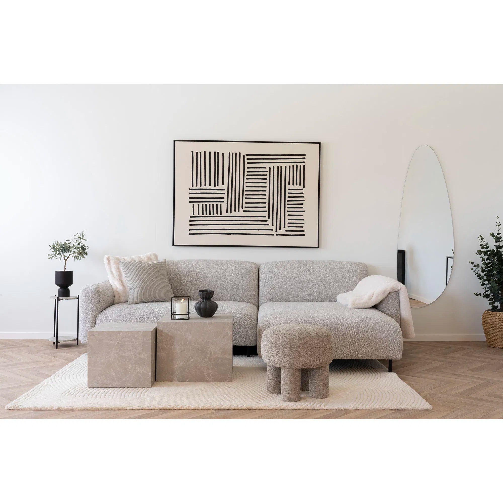 Flausch - Tagesdecke Tao aus Kunstfell Beige 130x180 cm