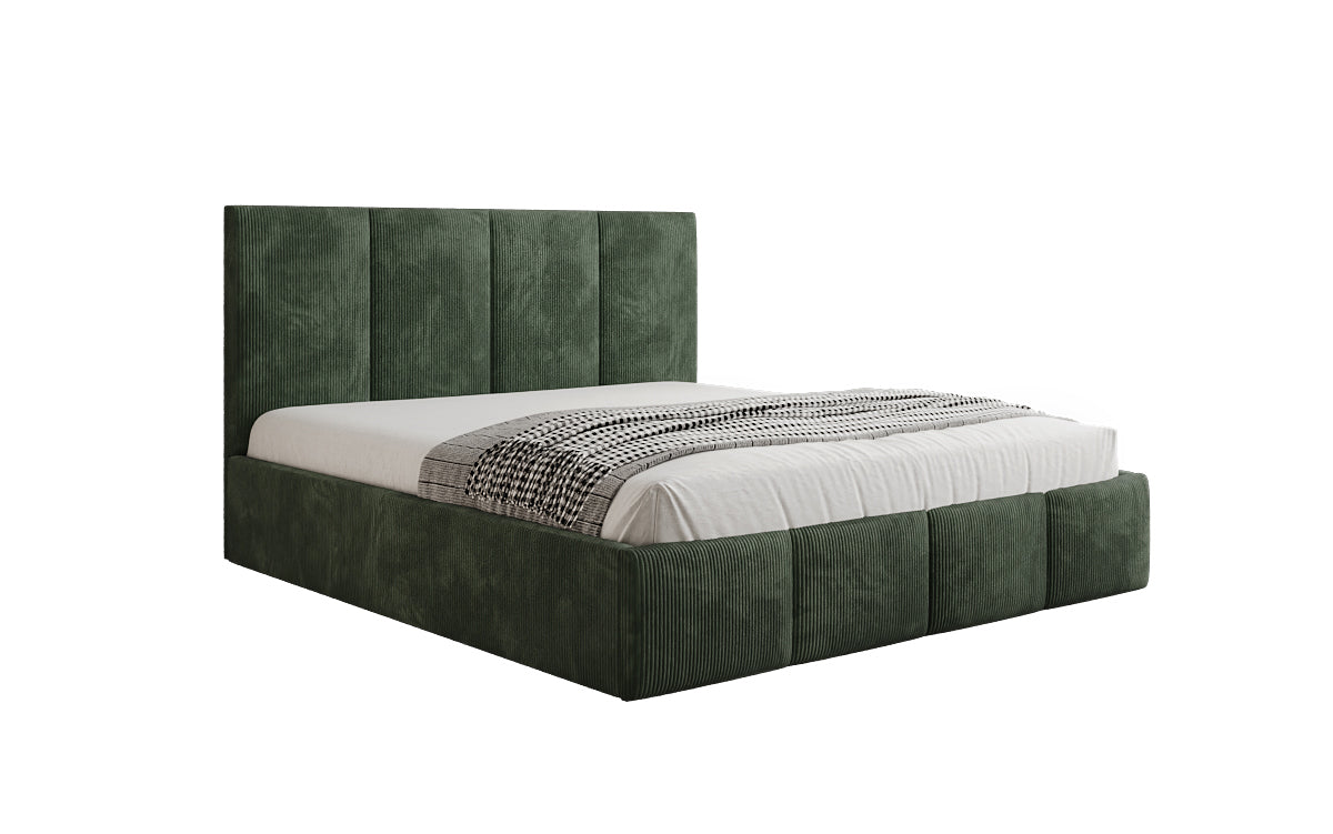 Designer Polsterbett Mina in Cord mit Stauraum