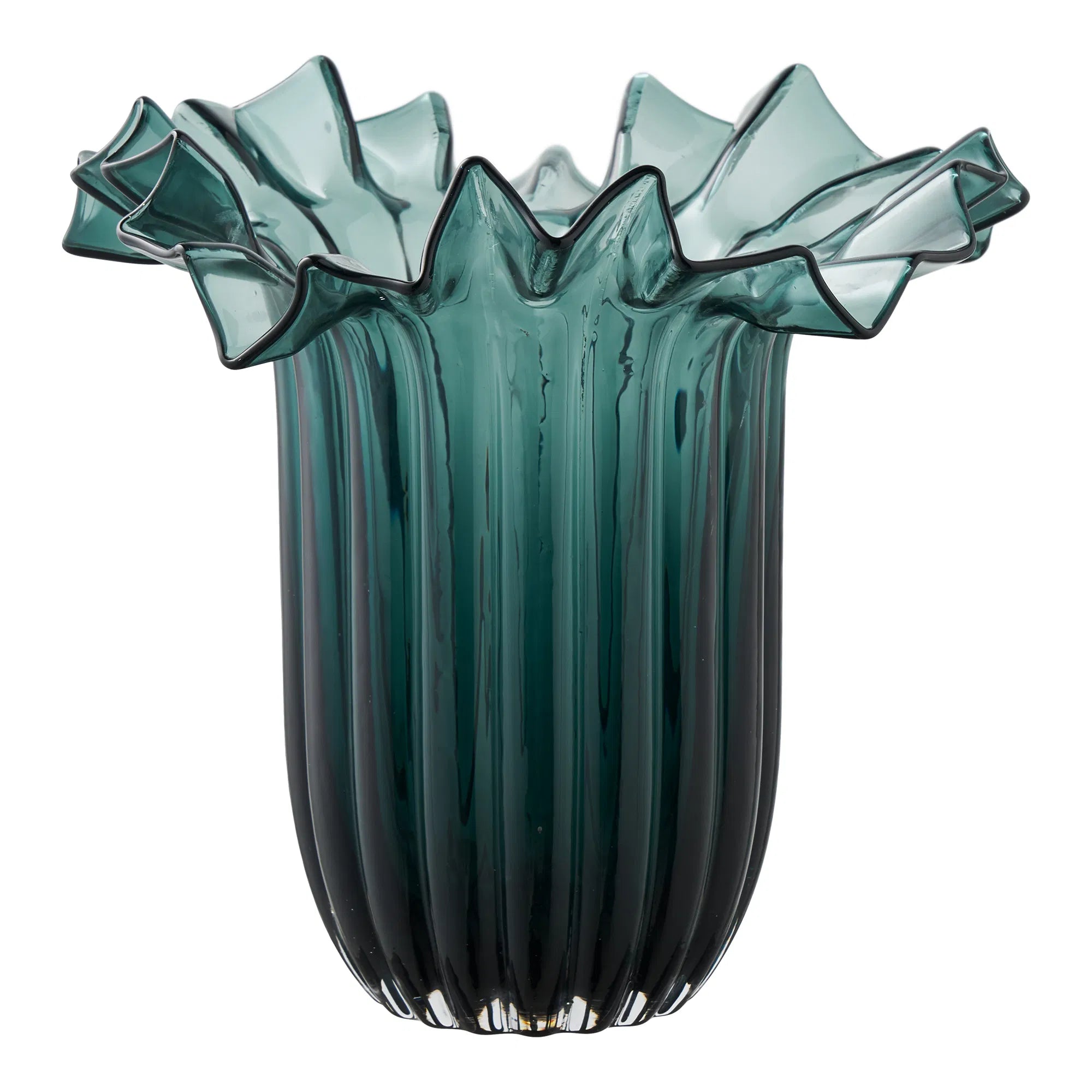 Vase Norelia - edle Glasvase in dunkelgrün