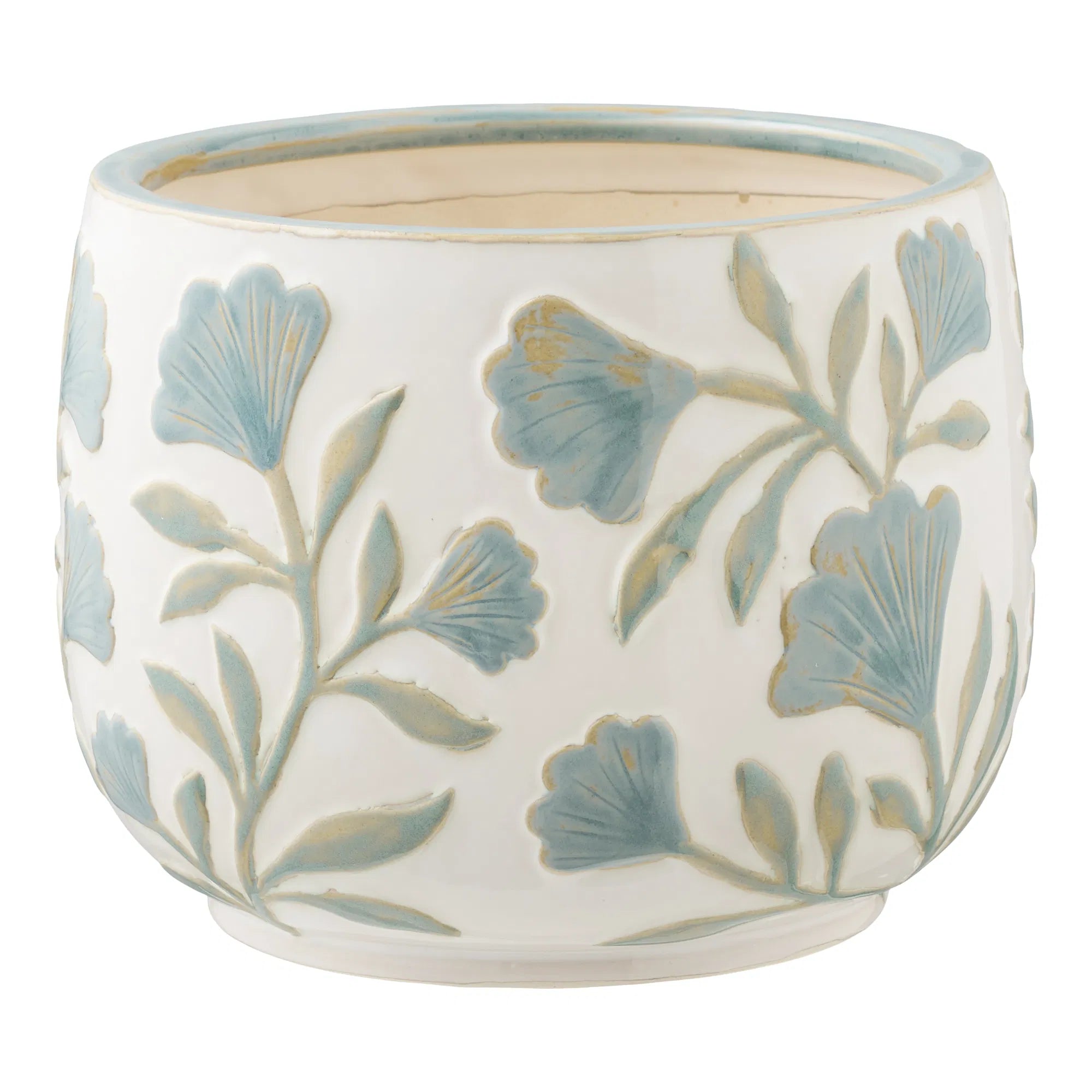 Vase Solvira - aus Keramik mit Blumenmotiv