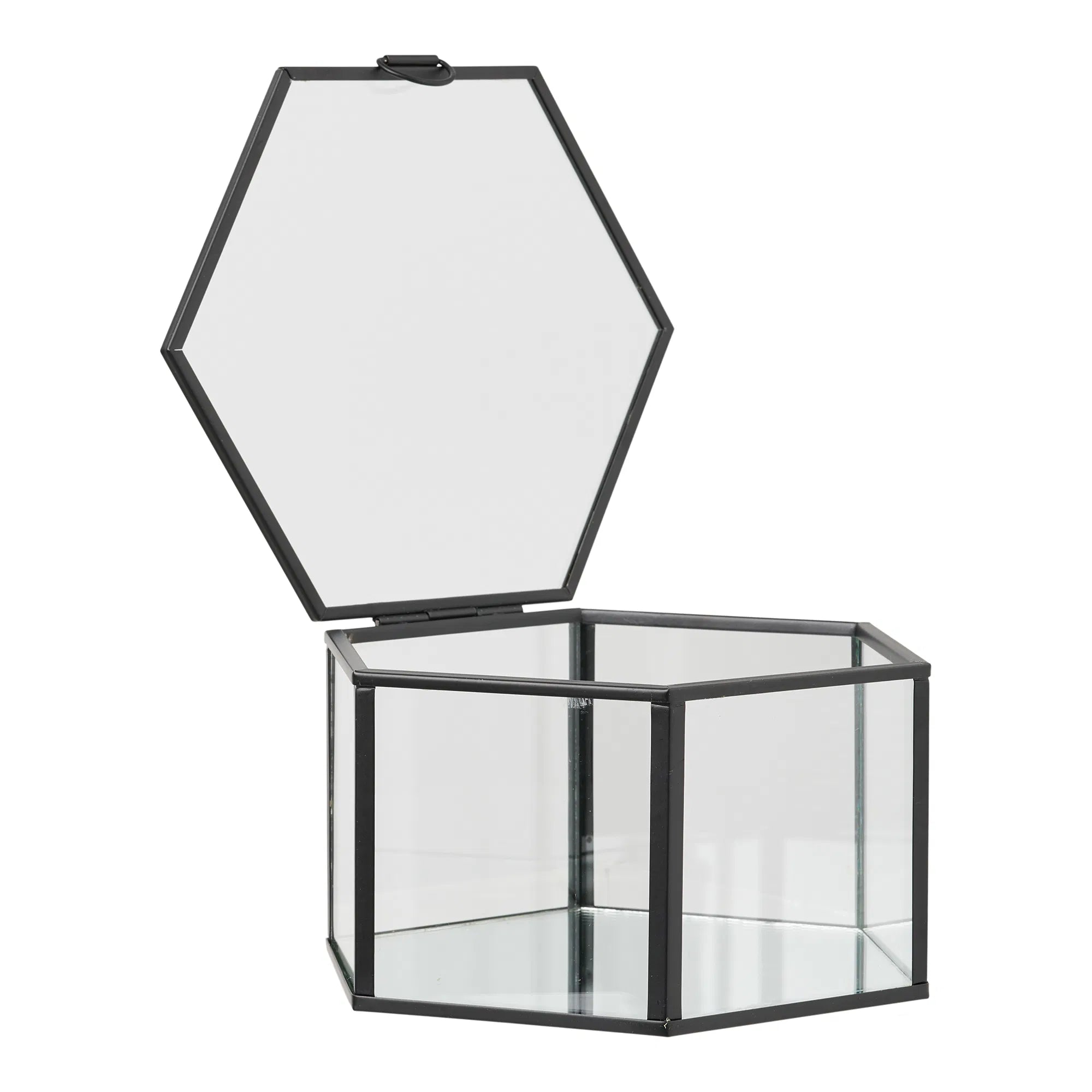 Aufbewahrungsbox Varnelle - aus Glas mit Metallrahmen (2er Set)