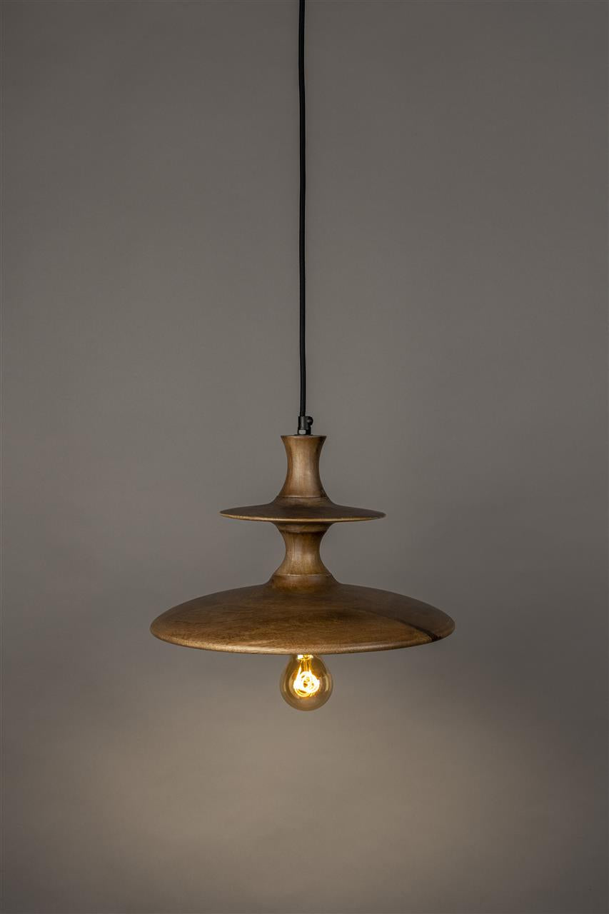 Hängelampe Soloria L – aus Mangoholz in Beige